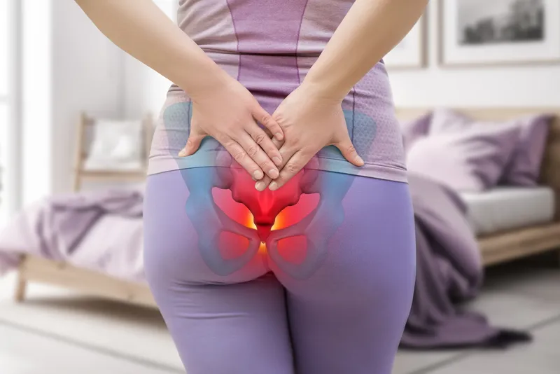 Vad beror tryck i ändtarmen och svanskotan på?